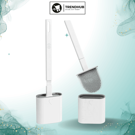 Deep-Cleaning Silicone Toilet Brush and Holder Set for Bathroom - Trendhub Pakistan