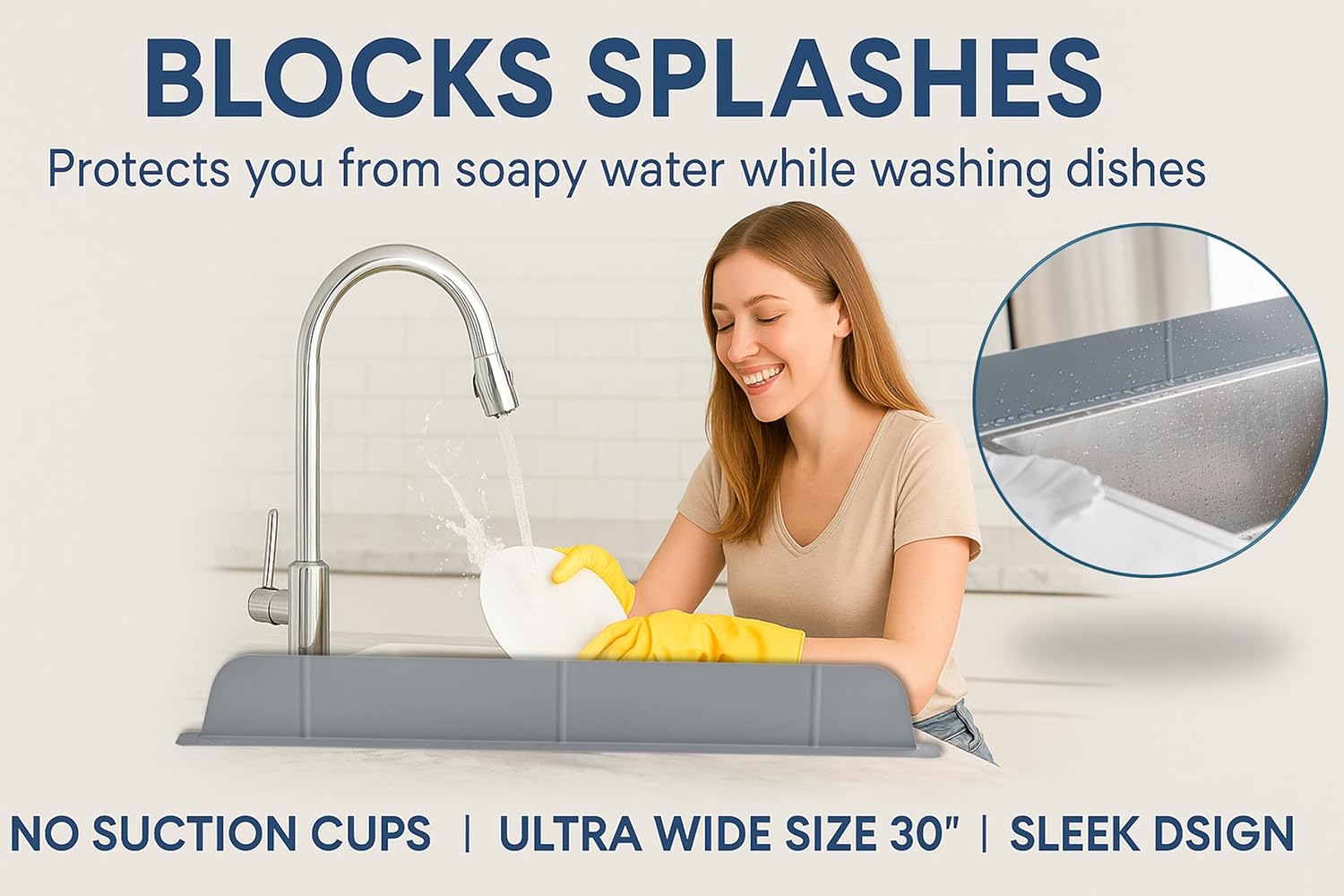 Kitchen Sink Splash Guard – Extra Wide Water Protection – Trendhub Pakistan