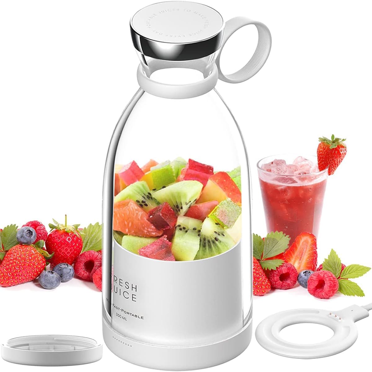 Wireless portable juicer with safety protection and non-slip silicone base