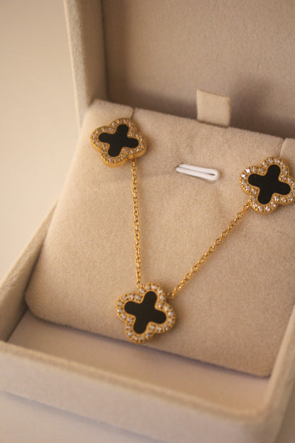Midnight Clover Necklace Set